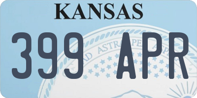 KS license plate 399APR