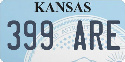 KS license plate 399ARE