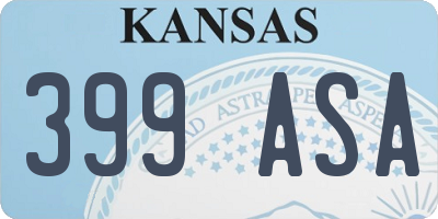 KS license plate 399ASA