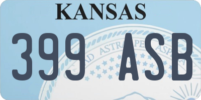 KS license plate 399ASB