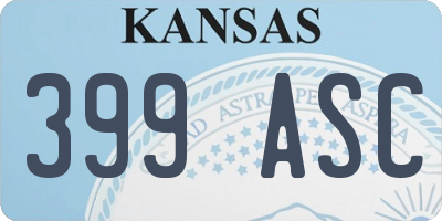 KS license plate 399ASC