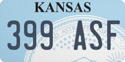 KS license plate 399ASF