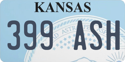 KS license plate 399ASH