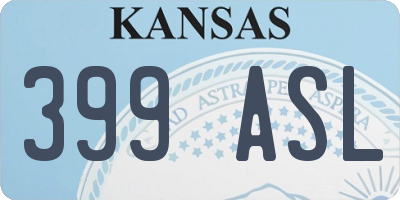 KS license plate 399ASL