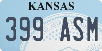 KS license plate 399ASM