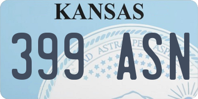 KS license plate 399ASN