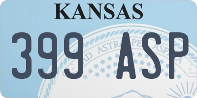 KS license plate 399ASP