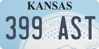KS license plate 399AST