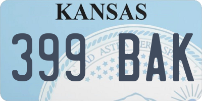 KS license plate 399BAK