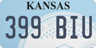 KS license plate 399BIU