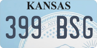 KS license plate 399BSG