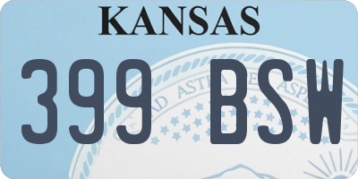 KS license plate 399BSW