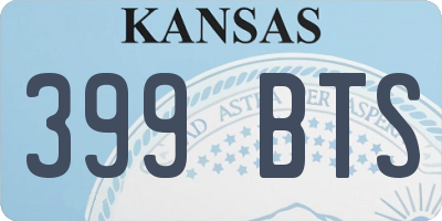 KS license plate 399BTS