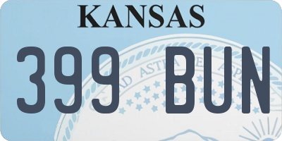 KS license plate 399BUN