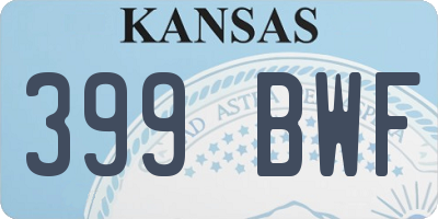 KS license plate 399BWF
