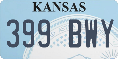 KS license plate 399BWY
