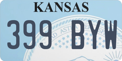 KS license plate 399BYW