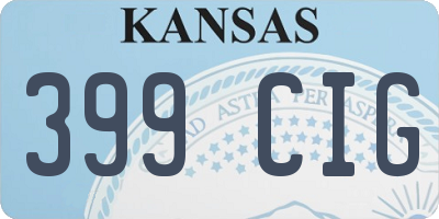 KS license plate 399CIG