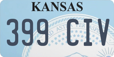 KS license plate 399CIV