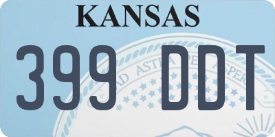 KS license plate 399DDT