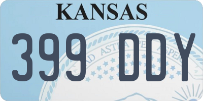 KS license plate 399DDY