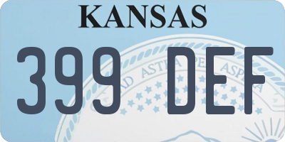 KS license plate 399DEF