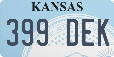 KS license plate 399DEK