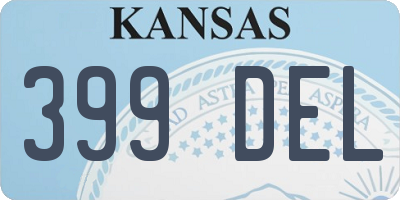 KS license plate 399DEL