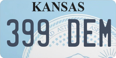 KS license plate 399DEM