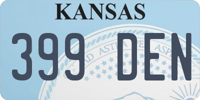 KS license plate 399DEN