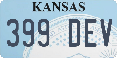 KS license plate 399DEV