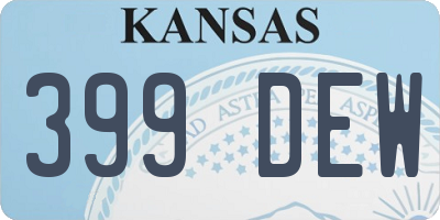 KS license plate 399DEW