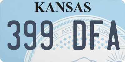KS license plate 399DFA