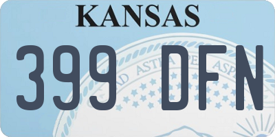 KS license plate 399DFN