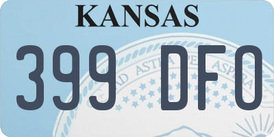 KS license plate 399DFO