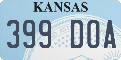 KS license plate 399DOA