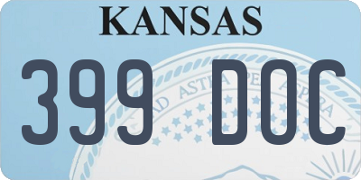 KS license plate 399DOC