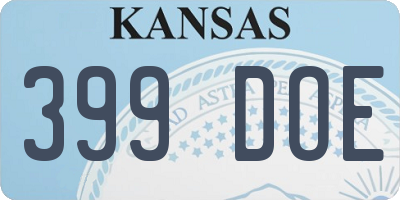 KS license plate 399DOE