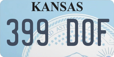 KS license plate 399DOF