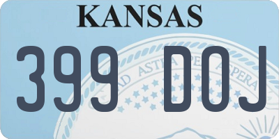 KS license plate 399DOJ