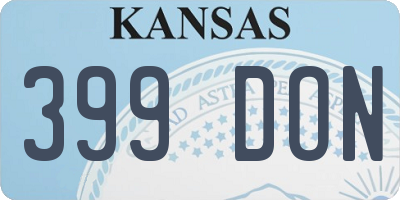 KS license plate 399DON