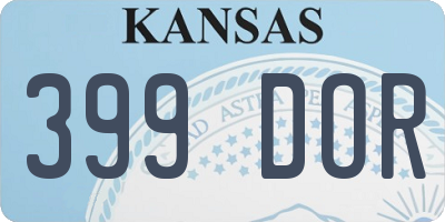 KS license plate 399DOR