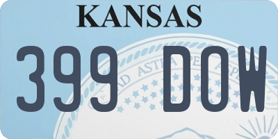 KS license plate 399DOW