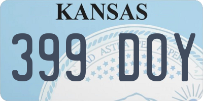 KS license plate 399DOY