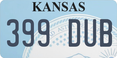 KS license plate 399DUB