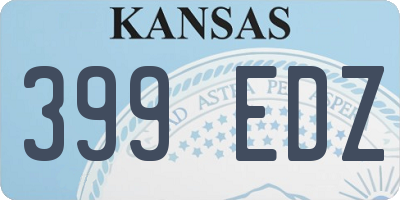 KS license plate 399EDZ