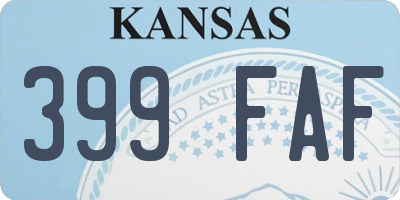 KS license plate 399FAF