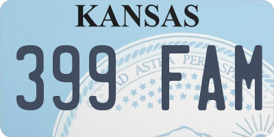 KS license plate 399FAM