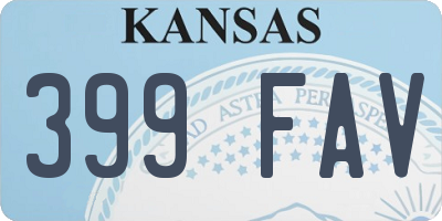 KS license plate 399FAV