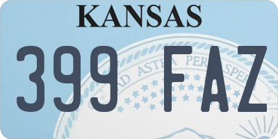KS license plate 399FAZ